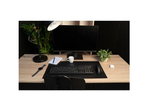 Onderlegger PU 35x60cm zwart/rood