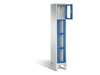 lockerkast 1850x320x500mm 1x4 vakken Cilinderslot Poten, RAL5010 - 1
