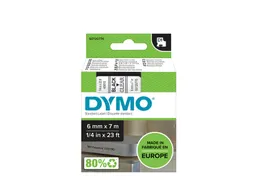 Labeltape Dymo 43610 D1 S720770 6mmx7m zwart op transparant