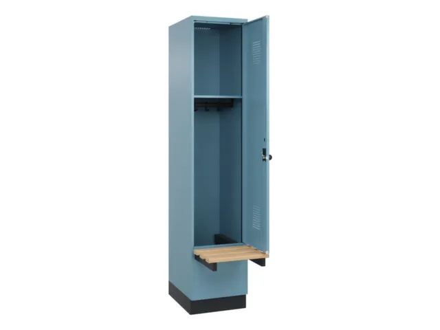 locker met bank,HxBxD 1950x400x815mm,1vak,vak B 400mm,draaigrendel