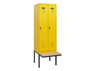 locker met bank,HxBxD 1950x600x815mm,2vak,vak B 300mm,draaigrendel - 2