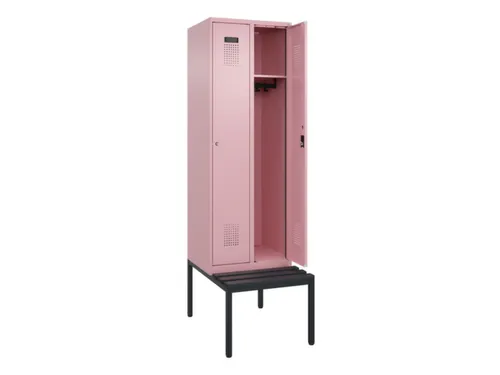 locker met bank,HxBxD 2120x600x815mm,2vak,vak B 300mm,cilinderslot