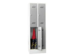 dubbeldekse locker,HxBxD 1850x600x500mm,2x2vak.,RAL7035,front RAL6011