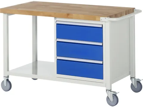 Werkbank Hxbxd 880x1250x700mm Beukenhouten Werkblad 3laden