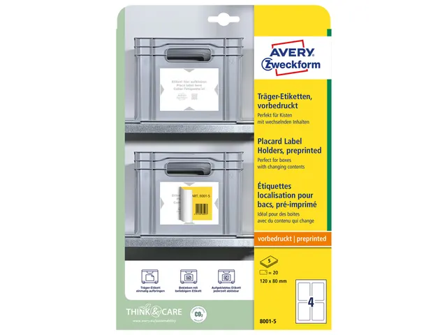 Avery Zweckform 8001 Voorbedrukte positioneeretiketten 120x80mm 20 st.