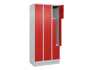 Z-garderobekast,HxBxD 1950x900x500mm,vak B 150/300mm,cil.-slot,sokkel - 2