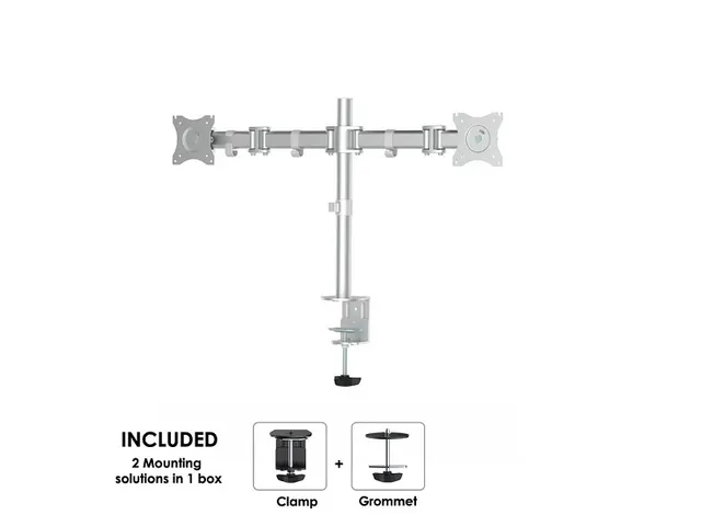 Monitorarm 2 Schermen 27inch Zilver Nm-d135dsilver
