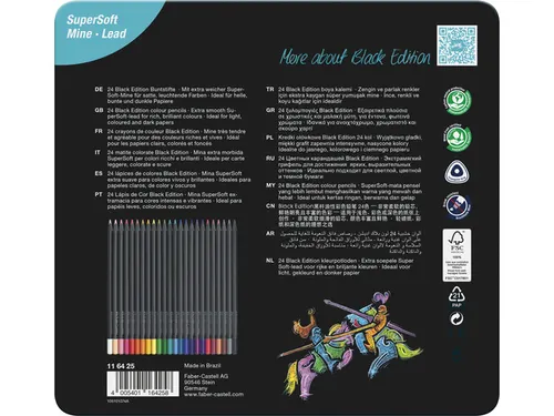 Kleurpotlood Black Edition 24 stuks in bliketui