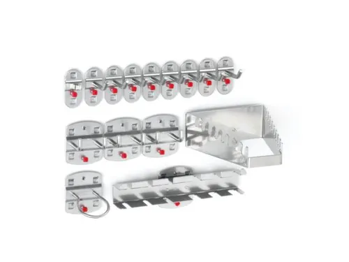 Haken Voor Geperforeerde Platen Assortiment 15-Delig Aluminium-Kleurig