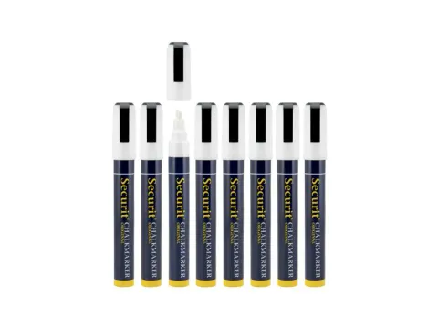 Krijtstift Securit SMA-510 Schuin 2-6mm Wit 8 Stuks