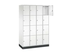 lockerkast,HxBxD 1950x1220x500mm,4x4vakken,cil.-slot,sokkel