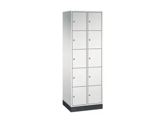 lockerkast,RAL 7035,HxBxD 1950x620x500mm,2x5vakken,cil.-slot,sokkel - 2
