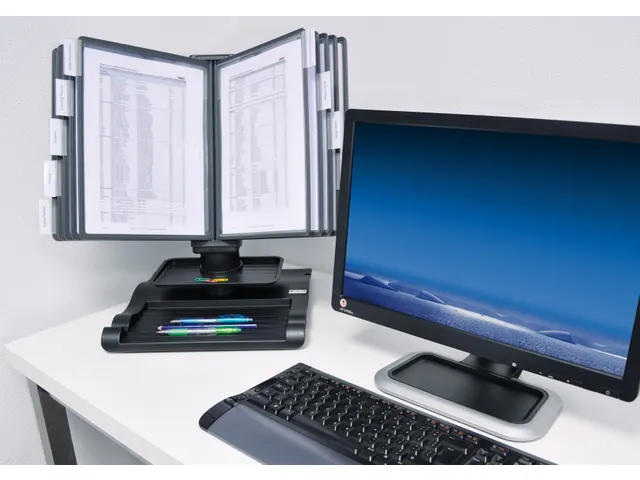 Desq 4507 Bureaustandaard met Voet 10 displaypanelen voor 20 vellen A4