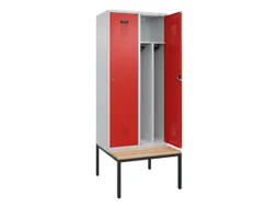 locker met bank,voor scheiding van kleding,HxBxD 2120x800x815mm,2vak