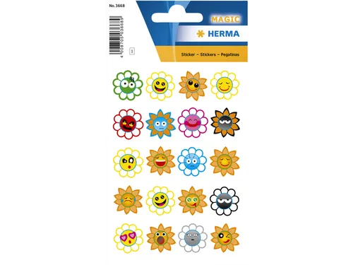 Sticker Etiket Herma 3668 Gekke Zonnen Puffy 20 stuks
