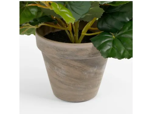 Kunstplant Mica Begonia wit in pot Stan grijs 25x30cm