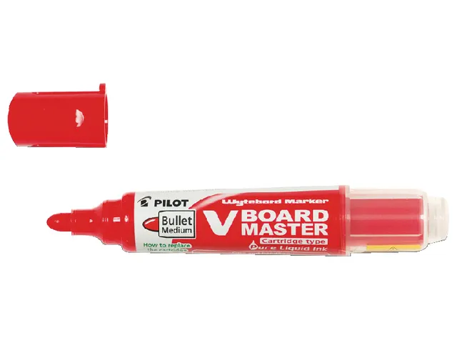 Whiteboardmarker Pilot V-Board Master Begreen Rond Medium Punt Rood