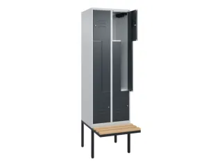 Z-garderobekast,HxBxD 2120x600x815mm,2vak,vak B 300mm,cil.-slot - 2