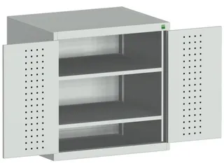 kast met geperforeerde platen,HxBxD 800x800x525mm,2xStalen bodem - 1