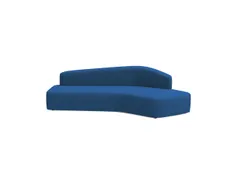 Poefmodule Rocada Volga-I 232x68x92cm gebogen blauw