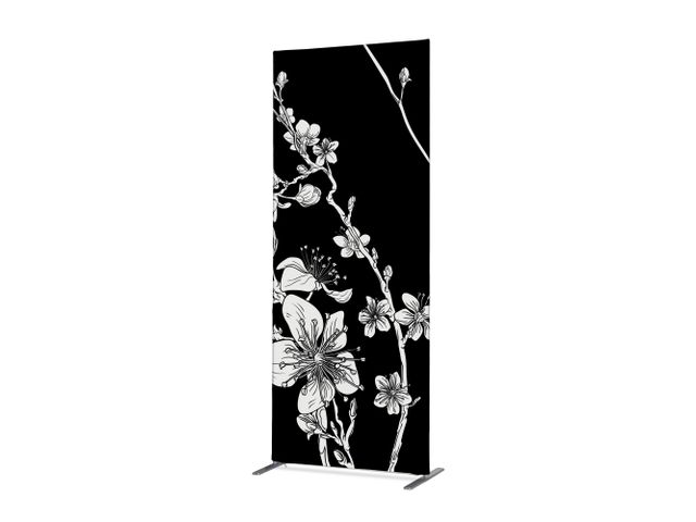 Scheidingswand Textiel Deco 100x200cm Abstract Cherry Blossom Zwart