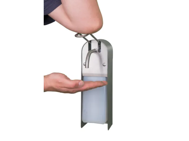 zeep-/ontsmettingsmiddeldispenser,HxB 325x97mm,v. 1l,RVS