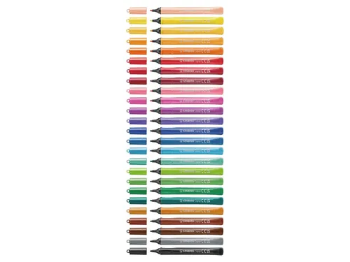Viltstift STABILO Cappi 168/12 Arty medium assorti etui à 12 stuks