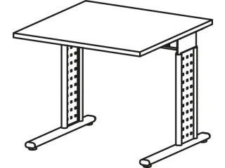 In hoogte verstelbaar bureau,HxBxD 680-820x800x800mm,blad wit - 7