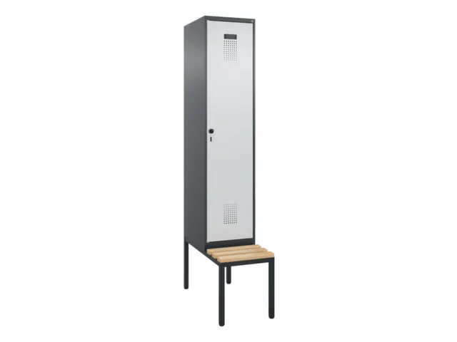 locker met bank,voor scheiding van kleding,HxBxD 2120x400x815mm,1vak