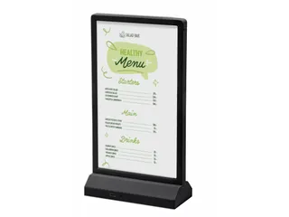 Verlichte Tafelstandaard T-Stand LED Dubbelzijdig DL 99x210mm Zwart - 2