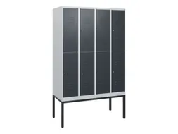 dubbeldekse locker,HxBxD 1950x1200x500mm,4x2vak.,vak B 300mm,cil.-slot