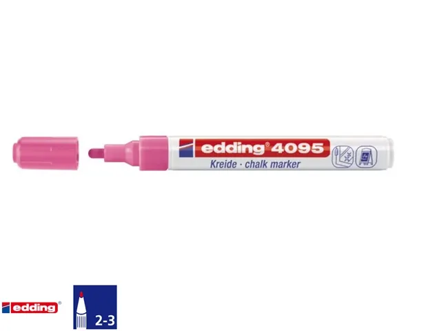Marqueur craie Edding 4095 ogive 2-3mm rose fluo