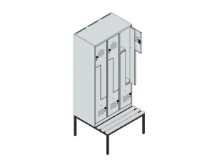 Z-garderobekast,HxBxD 2120x900x815mm,6vak,vak B 300mm,draaigrendel - 3