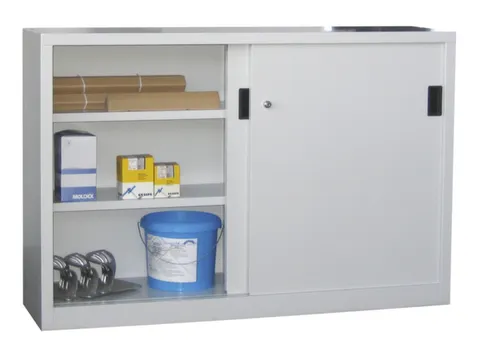 schuifdeurkast,HxBxD 1000x1500x600mm,RAL7035,front RAL7035