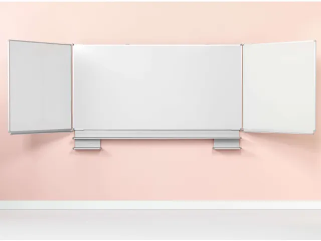 Tableau triptyque montage mural fixe 100x200cm Blanc