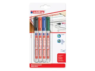 Viltstift edding 400 rond assorti 1mm blister à 4st - 1