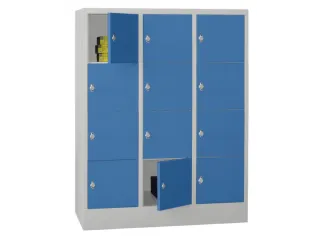 lockerkast,HxBxD 1518x1200x500mm,3x4vakken,RAL7035,front RAL5012 - 2