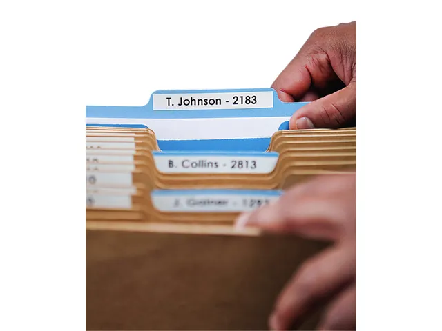 Labeltape Dymo LabelManager D1 polyester 12mm zwart op wit 10 stuks