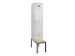 locker met bank,voor scheiding van kleding,HxBxD 2120x400x815mm,1vak