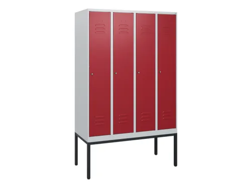locker,HxBxD 1950x1200x500mm,4vak,vak B 300mm,cil.-slot,voetonderstel