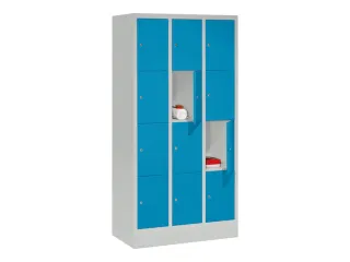 lockerkast,HxBxD 1518x900x500mm,3x4vakken,RAL7035,front RAL5012 - 2