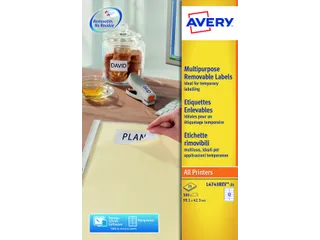 Etiket Avery L4743REV-25 99.1X42.3mm Afneembaar Wit 300 Stuks - 5