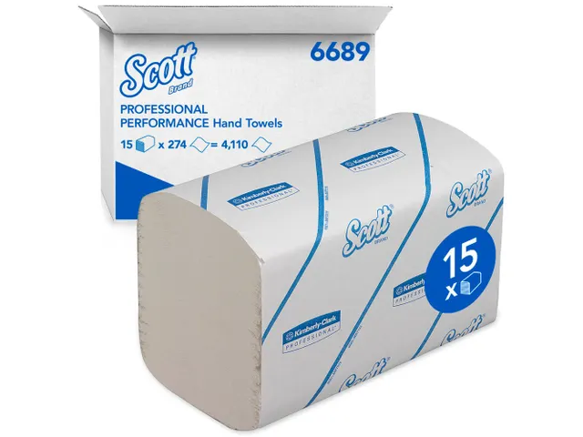 Scott 6689 Handdoek Performance Airflex I-vouw 1-laags Wit 15 Pak