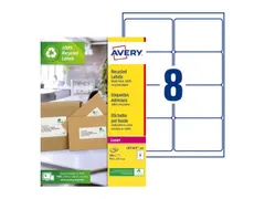 Verzendetiket Avery LR7165-100 99.1x67.7mm Recycled Wit 800 Stuks
