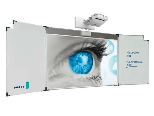 Projectiebord Extraflat Vijfvlaks 128x201cm 16:10 mat wit finger touch