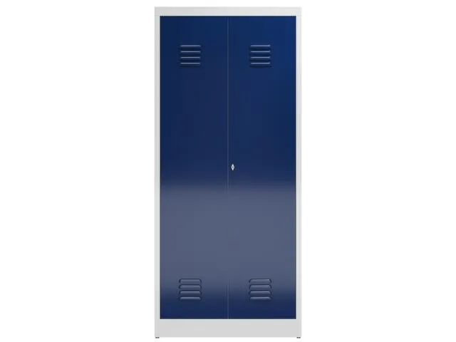 Lockerkast 1800x800x500mm 2 vakken, klinksluiting, RAL5010