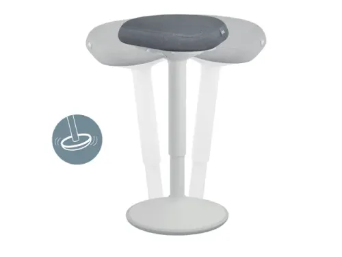 Ergo actieve zit/sta kruk met comfortzitting en gasveer 57-82cm grijs