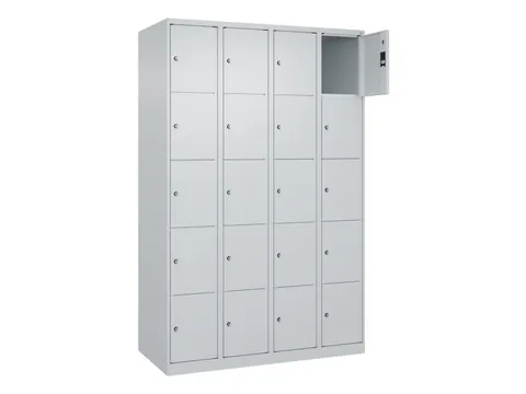 lockerkast,HxBxD 1850x1200x500mm,4x5vakken,vak B 300mm,cil.-slot