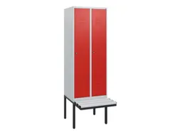 locker met bank,HxBxD 1950x600x815mm,2vak,vak B 300mm,cil.-slot