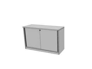 schuifdeurkast,HxBxD 720x1200x445mm,MP-lichtgrijs - 1